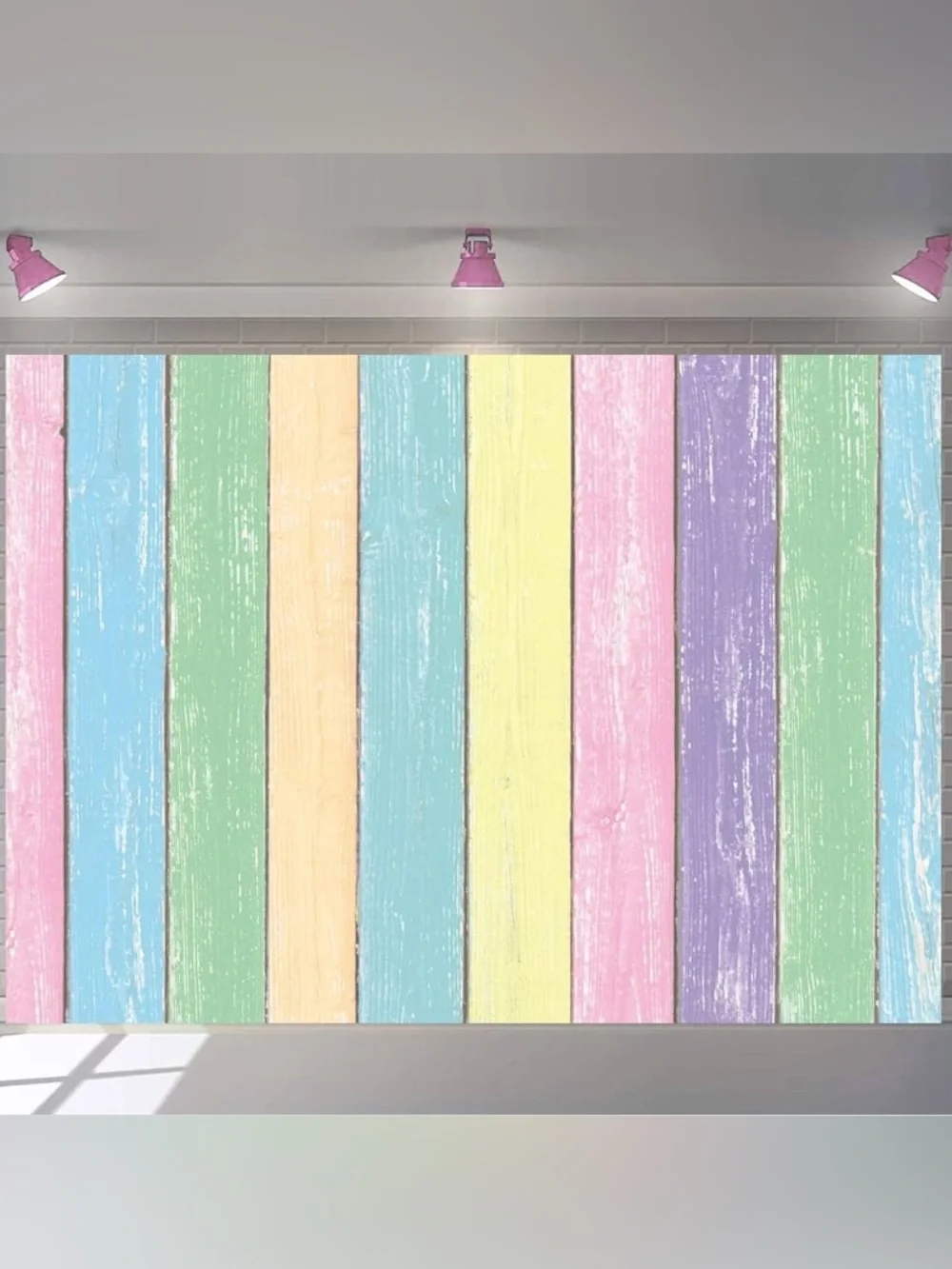 Pastel Striped Wood Plank Backdrop - 8 x 6 feet